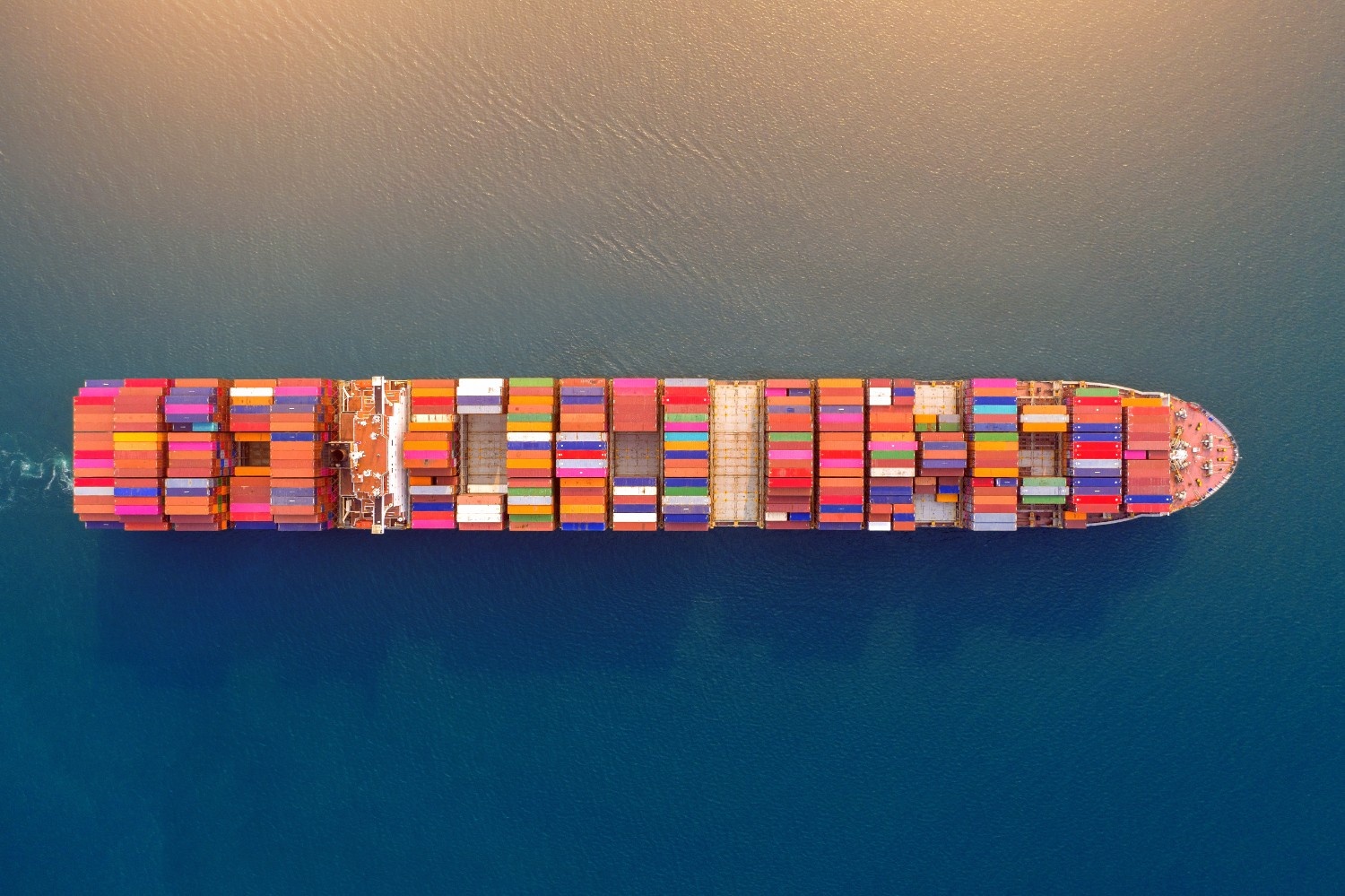 aerial view container cargo ship sea